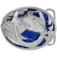 Horse Head in Horseshoe Enameled Belt Buckle